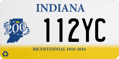 IN license plate 112YC
