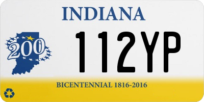 IN license plate 112YP