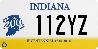 IN license plate 112YZ