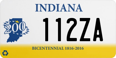 IN license plate 112ZA