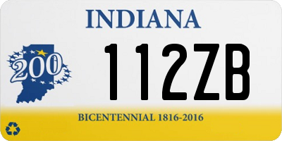 IN license plate 112ZB