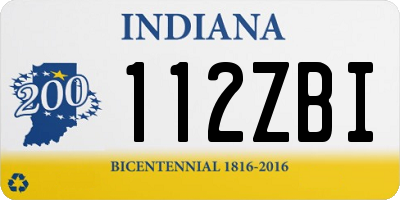 IN license plate 112ZBI