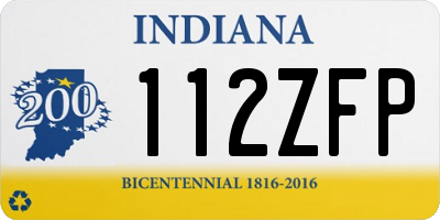 IN license plate 112ZFP