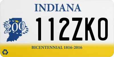 IN license plate 112ZKO