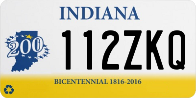 IN license plate 112ZKQ