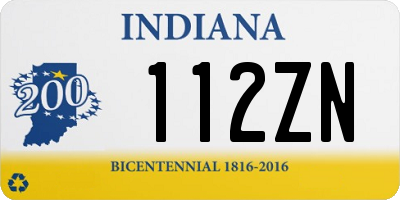 IN license plate 112ZN