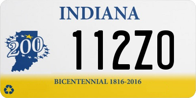 IN license plate 112ZO