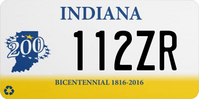 IN license plate 112ZR