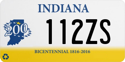 IN license plate 112ZS