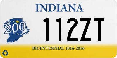 IN license plate 112ZT