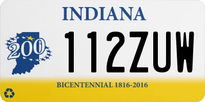 IN license plate 112ZUW