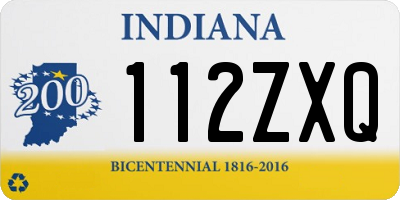 IN license plate 112ZXQ