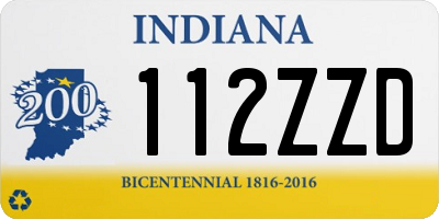 IN license plate 112ZZD
