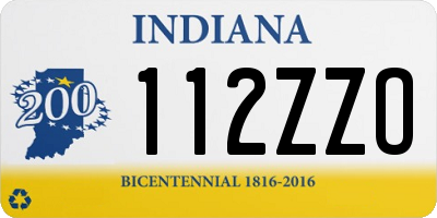 IN license plate 112ZZO