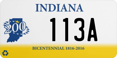 IN license plate 113A