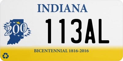 IN license plate 113AL