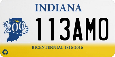 IN license plate 113AMO