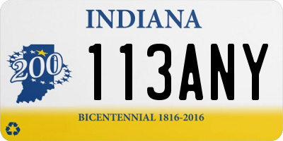 IN license plate 113ANY
