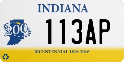 IN license plate 113AP