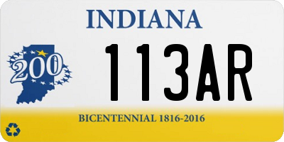 IN license plate 113AR