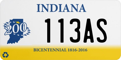 IN license plate 113AS