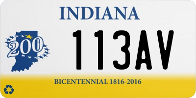 IN license plate 113AV