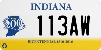 IN license plate 113AW