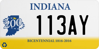 IN license plate 113AY