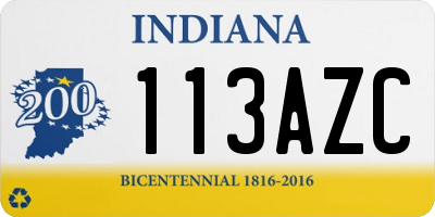 IN license plate 113AZC