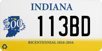 IN license plate 113BD