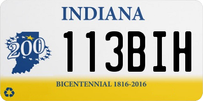 IN license plate 113BIH