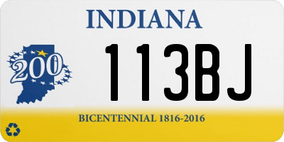 IN license plate 113BJ