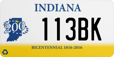 IN license plate 113BK