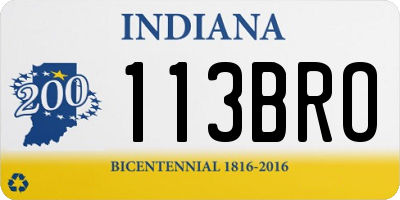 IN license plate 113BRO