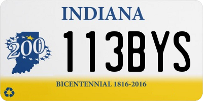 IN license plate 113BYS