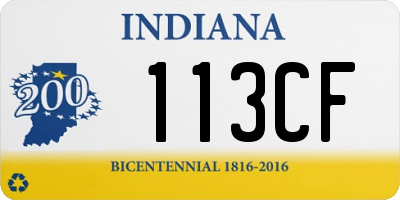 IN license plate 113CF