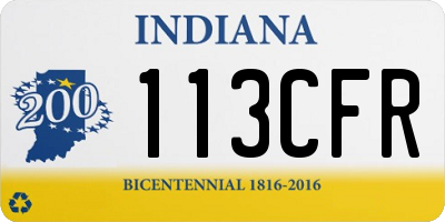 IN license plate 113CFR