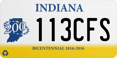 IN license plate 113CFS