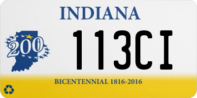 IN license plate 113CI