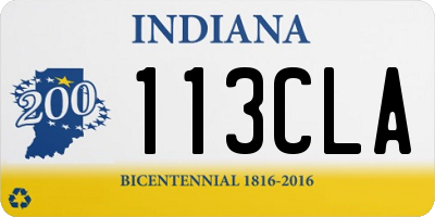 IN license plate 113CLA
