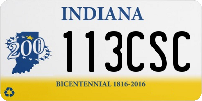 IN license plate 113CSC