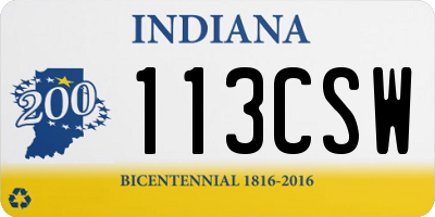 IN license plate 113CSW