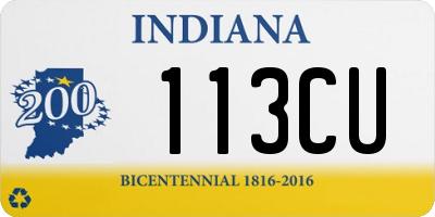 IN license plate 113CU