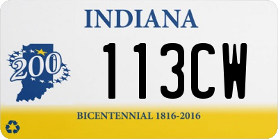 IN license plate 113CW