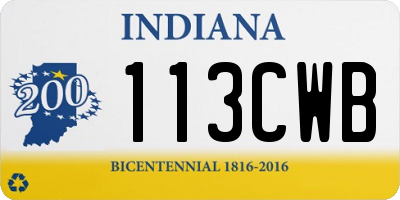 IN license plate 113CWB