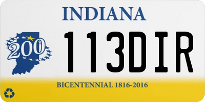 IN license plate 113DIR