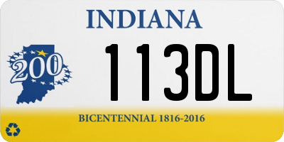 IN license plate 113DL