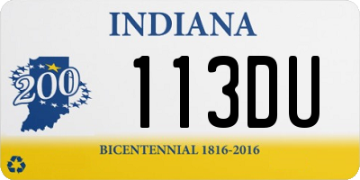 IN license plate 113DU