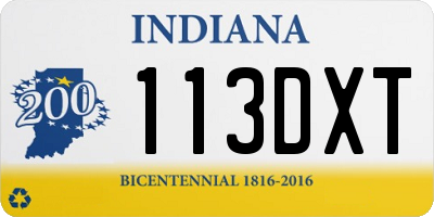 IN license plate 113DXT