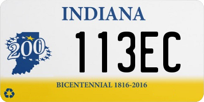 IN license plate 113EC